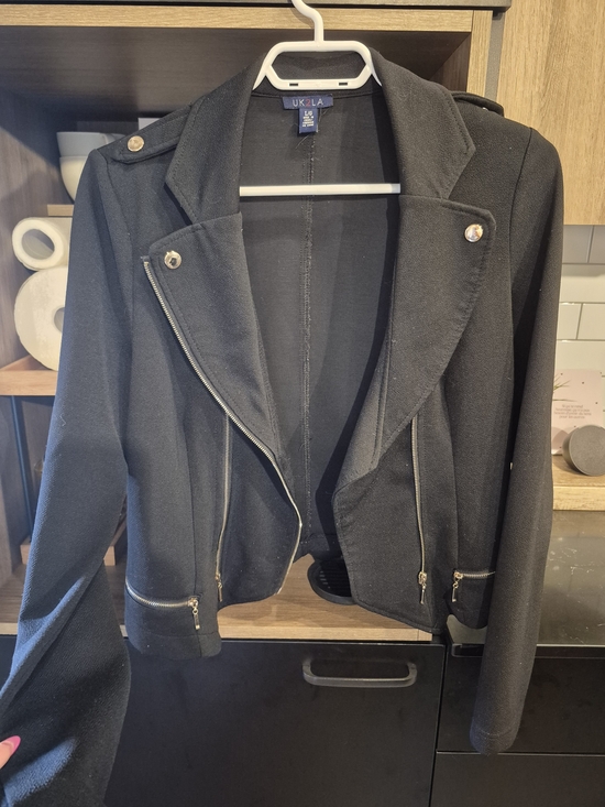 UK2LA Jackets & Blazers - UK2LA Black Moto-Style Blazer with Gold Hardware